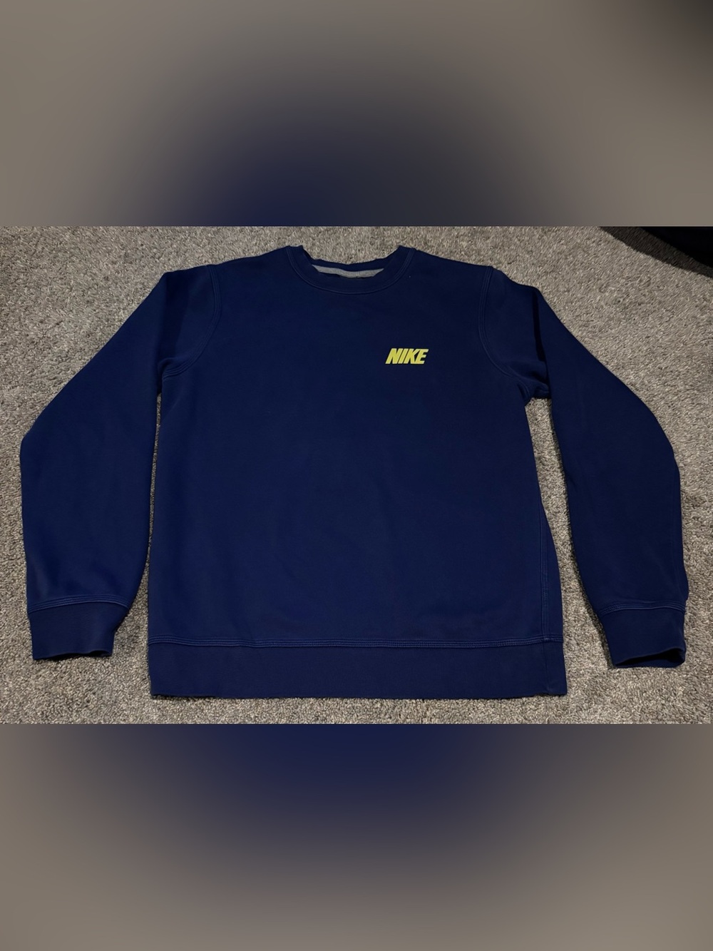 Nike Vintage 1980s Men’s Blue Pullover Crew Neck Medium Swoosh Blue Tag Cotton